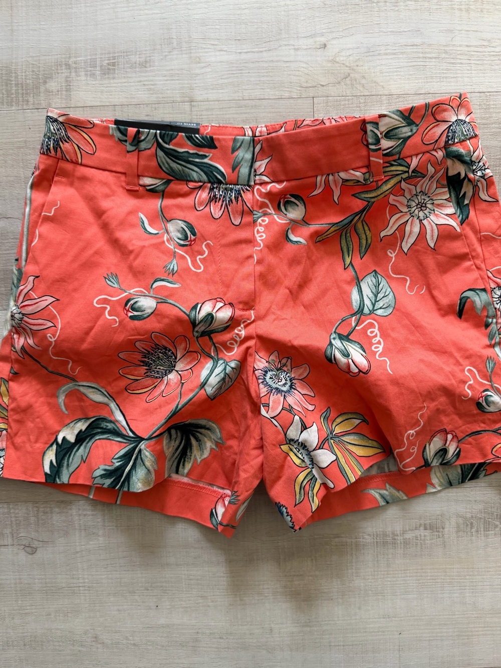 Ann Taylor Coral Floral Bermuda Shorts